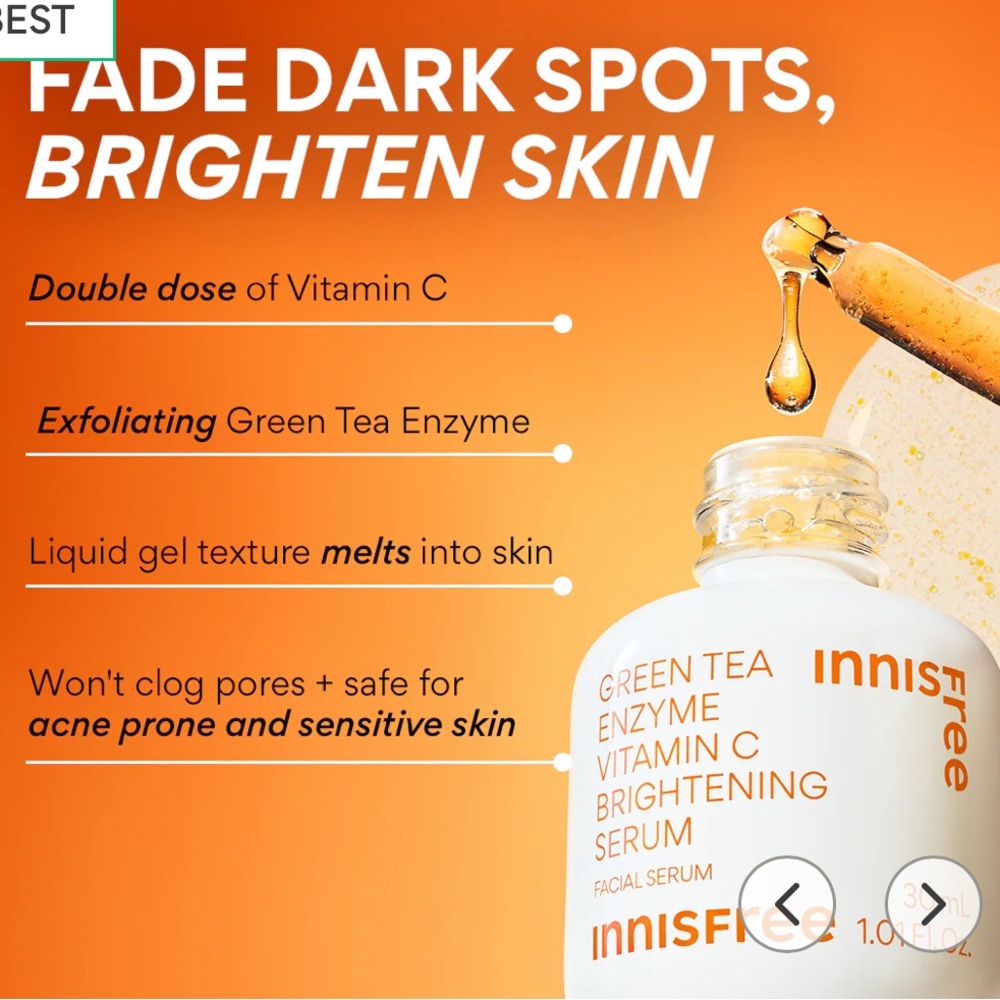 Innisfree Green Tea Enzyme Vitamin C Brightening Serum - Picture 2 of 2